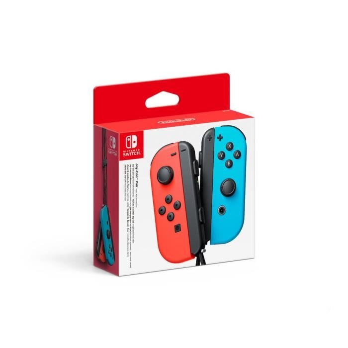 Paire de manettes Joy-Con Rouge Néon & Bleu Néon pour Nintendo Switch