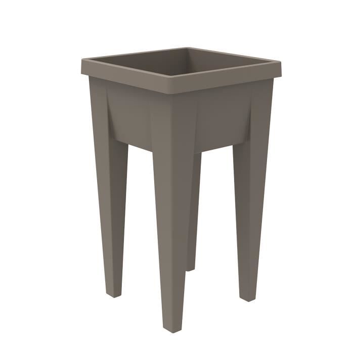 Espace Potager Veg&Table URBAN Taupe - L38,5 x P38,5 x H68 cm - 4 bouchons d'évacuation - EDA