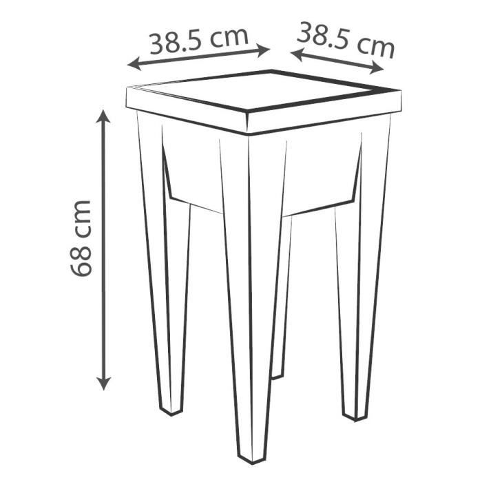 Espace Potager Veg&Table URBAN Taupe - L38,5 x P38,5 x H68 cm - 4 bouchons d'évacuation - EDA