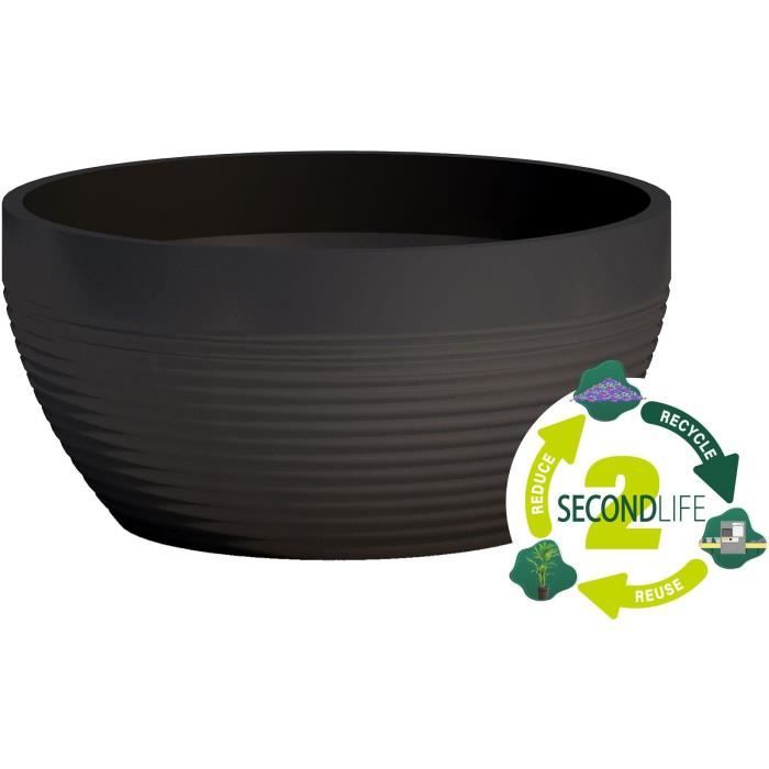 Coupe - GARDEN ID - Green Care Impact Noir-Anth - 25 x 12 cm - Garanti 10ans - 100% recyclé - UV/gel résistant