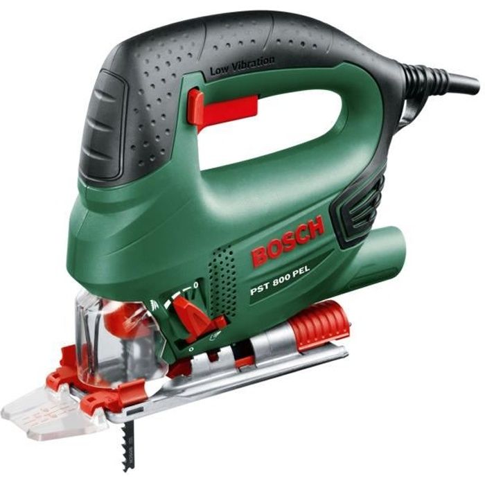 Scie sauteuse BOSCH PST 800 PEL - 530W - pour coupe droites ou courbées jusqu'a 8cm dans du bois