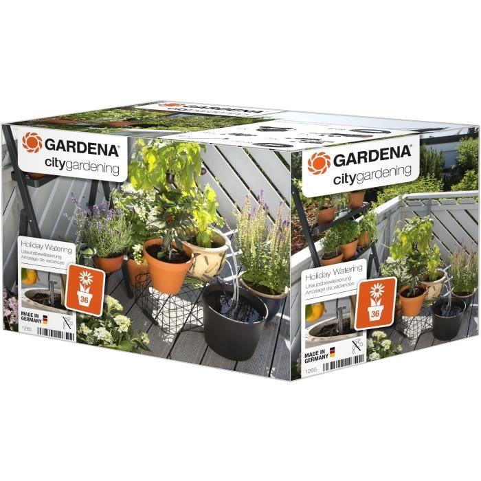 Arrosoir automatique de vacances - GARDENA - Kit complet pour arrosage - Capacité max 36 plantes - Programmable