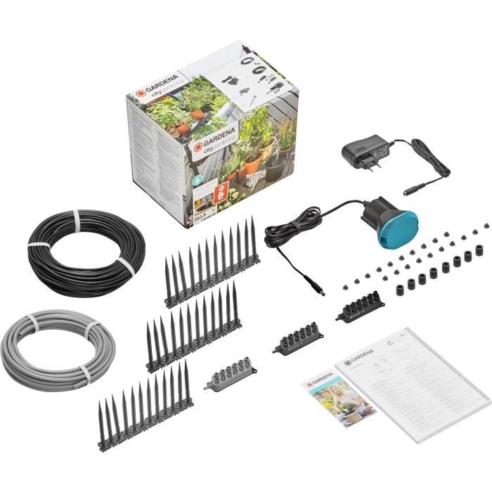 Arrosoir automatique de vacances - GARDENA - Kit complet pour arrosage - Capacité max 36 plantes - Programmable