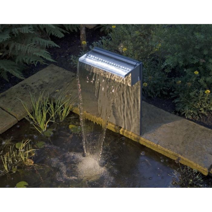 Lame d'eau inox Niagara 60 avec éclairage led pour bassin de jardin - UBBINK