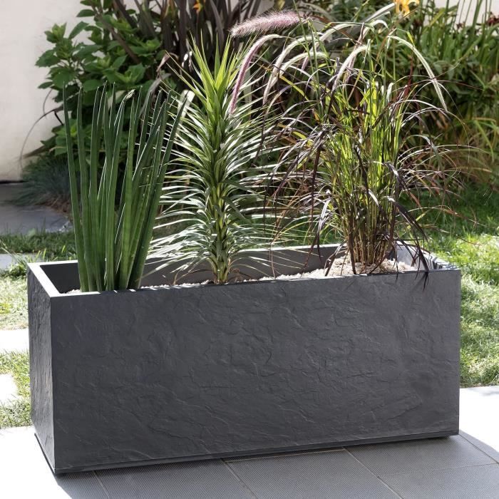 EDA Bac jardiniere Volcania 100 x 40 x 40 cm - 97,6 L - Gris  anthracite