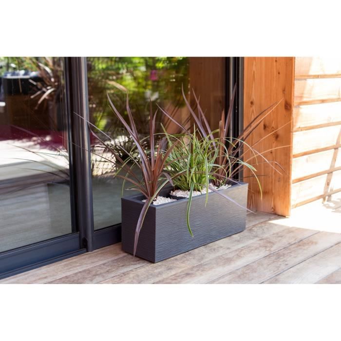 EDA PLASTIQUE Balconniere Graphit Up - 25 L - 59 x 19,5 x 22,8 cm - Gris anthracite