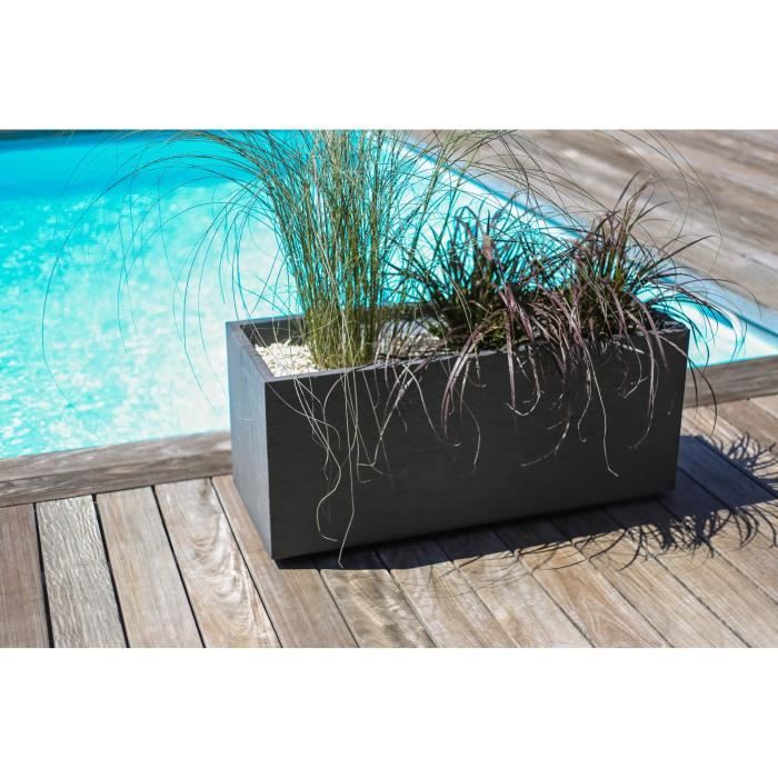 EDA PLASTIQUE Jardiniere Graphit Up - 57 L - 79,5 x 29,5 x 29,5 cm - Gris anthracite