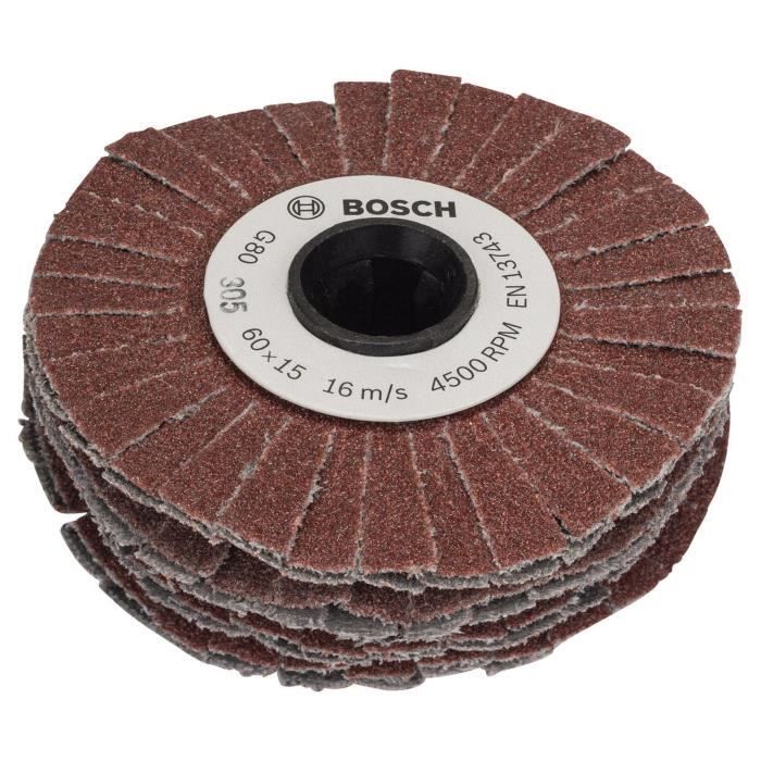 Cylindre abrasif Bosch - (Accesssoire pour Texoro, Grain 80, Largeur 15mm, Souple)