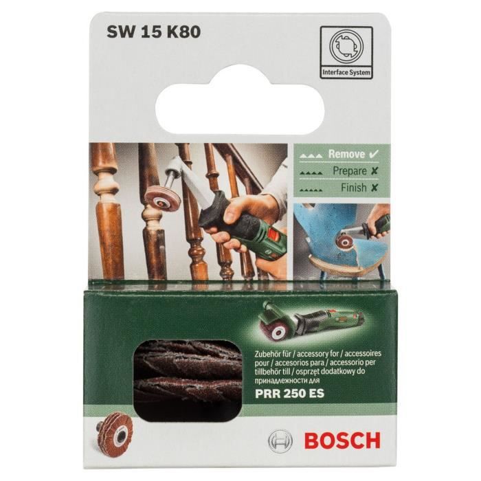 Cylindre abrasif Bosch - (Accesssoire pour Texoro, Grain 80, Largeur 15mm, Souple)