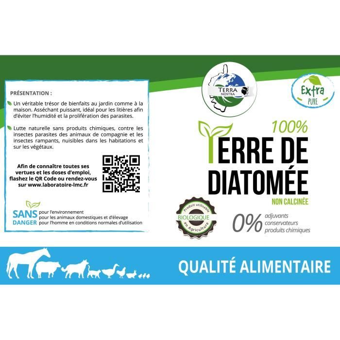 TERRA NOSTRA - 100% Terre de Diatomée - Multi-Usages - Qualité Alimentaire - Poudreuse 300 g