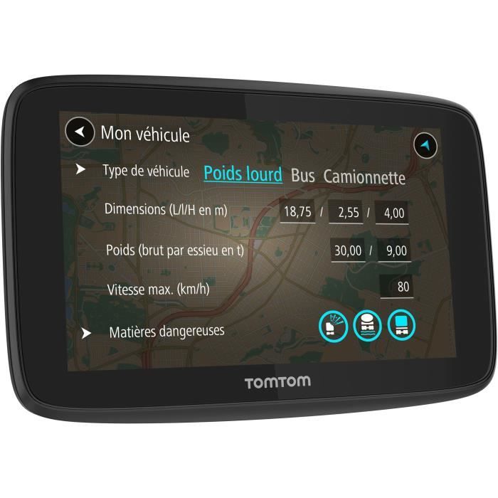 GPS Poids Lourds TomTom GO Professional 520 - Cartographie Europe 49 pays - Wi-Fi intégré - Appels mains-libres