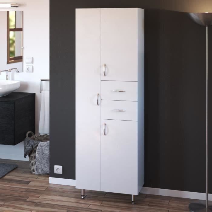 ARMANDO Armoire de Salle de bain 3 portes - L 60 cm - Blanc