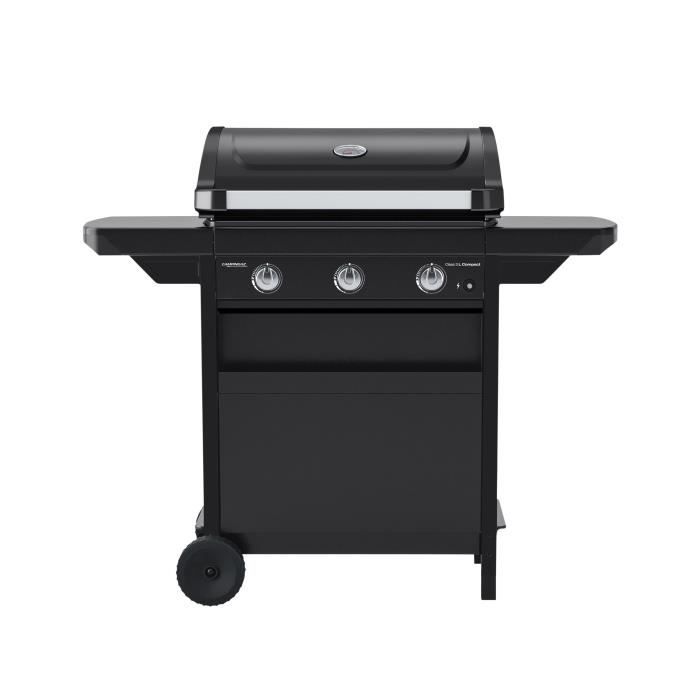 Barbecue gaz CLASS 3L COMPACT 3 brûleurs en acier - Surface de cuisson 60x35 cm - L 124 x P 55 x H 109 cm