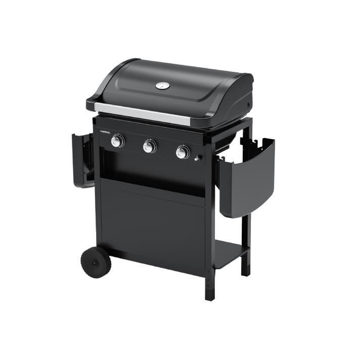 Barbecue gaz CLASS 3L COMPACT 3 brûleurs en acier - Surface de cuisson 60x35 cm - L 124 x P 55 x H 109 cm