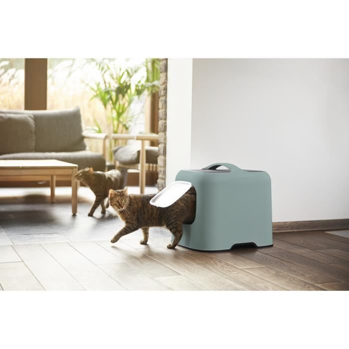 ROTHO - Maison toilette pour chat 51 x 39 x 40 cm - Bac a litiere - Vert de Gui