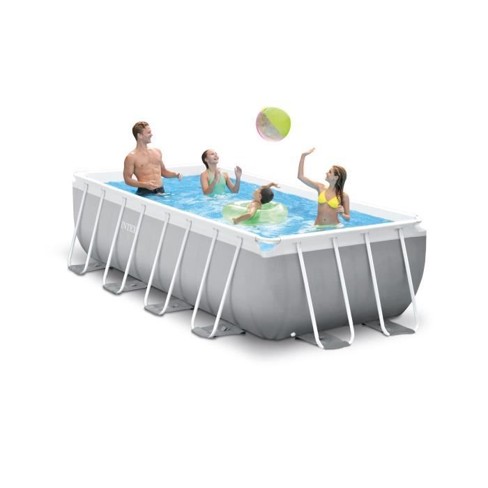 Kit Piscine hors sol tubulaire INTEX - Pris Frame - 400 x 200 x 100 cm - Rectangulaire (Livrée avec pompe et échelle) - 26788NP