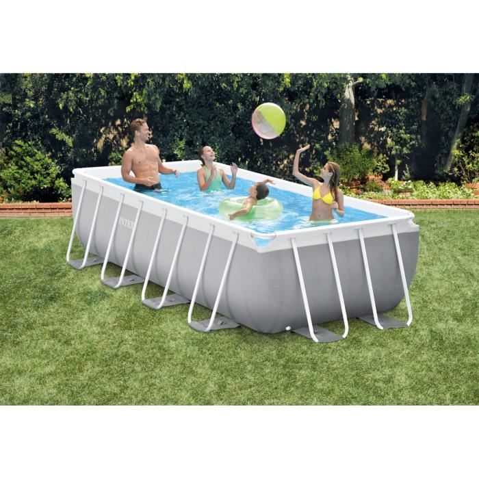 Kit Piscine hors sol tubulaire INTEX - Pris Frame - 400 x 200 x 100 cm - Rectangulaire (Livrée avec pompe et échelle) - 26788NP