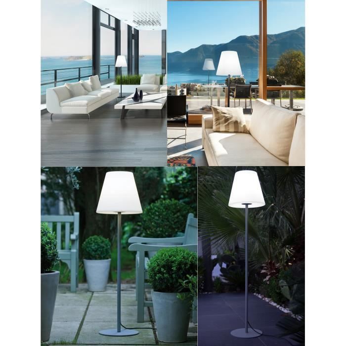 Lampadaire lumineux extérieur - LUMISKY - 150cm - Acier et polyéthylene - Blanc froid