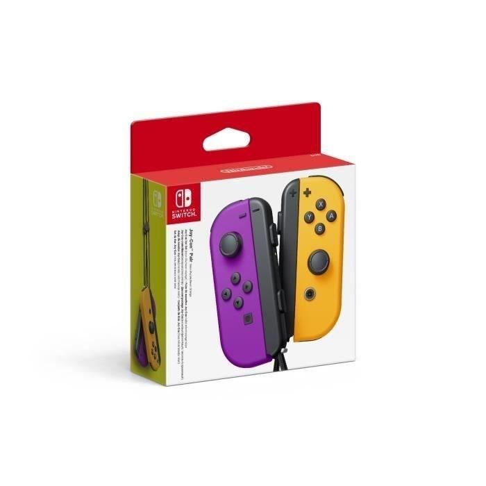 Paire de manettes Joy-Con Violet Néon & Orange Néon pour Nintendo Switch