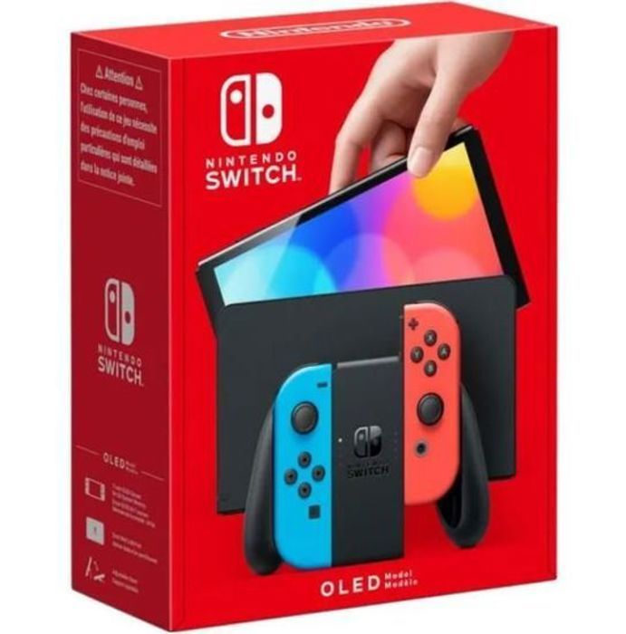 Console Nintendo Switch - Modele OLED - Bleu Néon & Rouge Néon