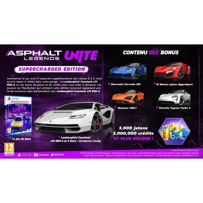 Asphalt Legends Unite - Jeu PS5 - Supercharged Edition