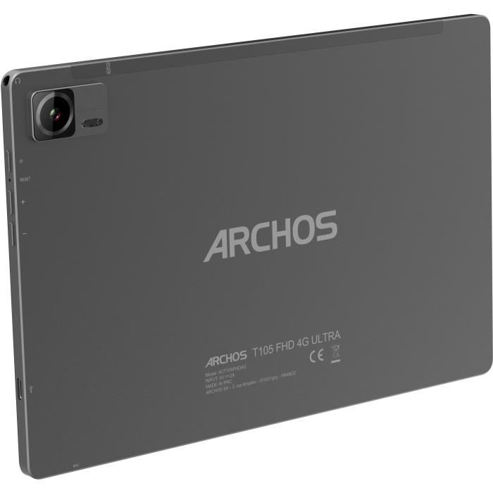 ARCHOS - T105 FHD 4G Ultra 4+128 - Ecran FHD 10,5 - Android 14 - RAM 4Go - Stockage 128 Go - Gris