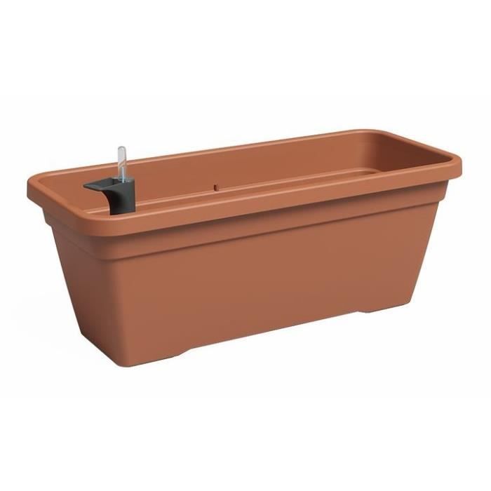 Jardiniere - Plastique - Terre cuite - Rectangulaire - L57,9 x P24,3 x H22cm - ARTEVASI