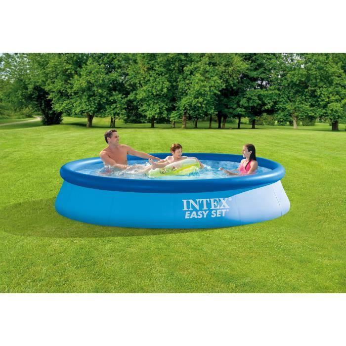 Kit Piscine hors sol autoportante INTEX - Easy Set - 366 x 76 cm - Ronde (Livrée avec une pompe et cartouche) - 28132NP