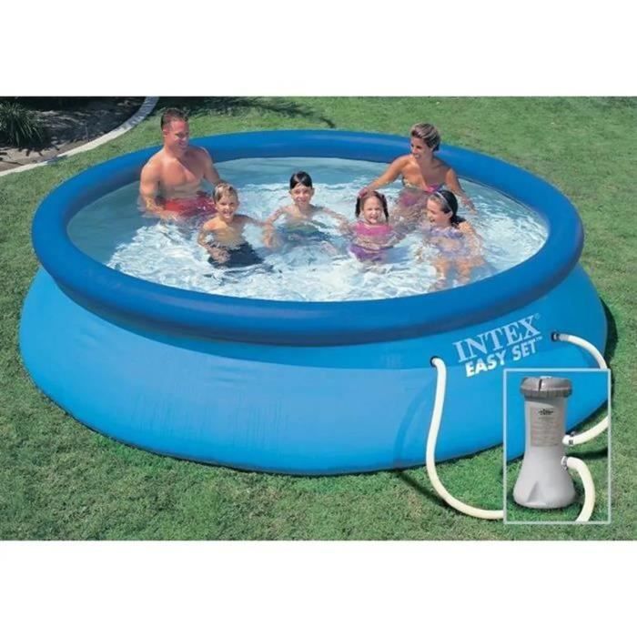 Kit Piscine hors sol autoportante INTEX - Easy Set - 366 x 76 cm - Ronde (Livrée avec une pompe et cartouche) - 28132NP