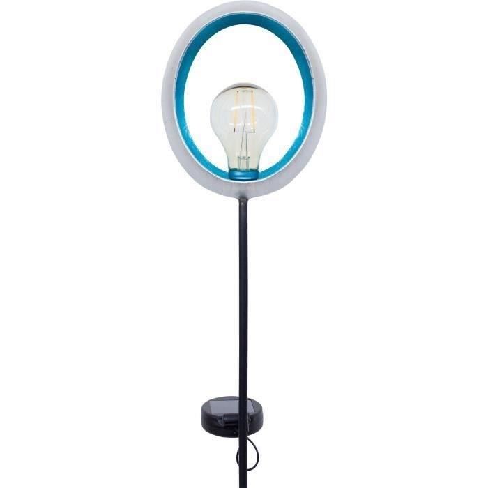 Lanterne solaire - GARDEN ID Lagune - Ø16 h80 cm - Autonomie 6-8h - Bouton on/off - Pile AAA rechargeable.