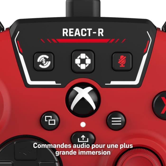 Manette de jeu filaire - TURTLE BEACH - REACT-R - Rouge - Xbox & Windows