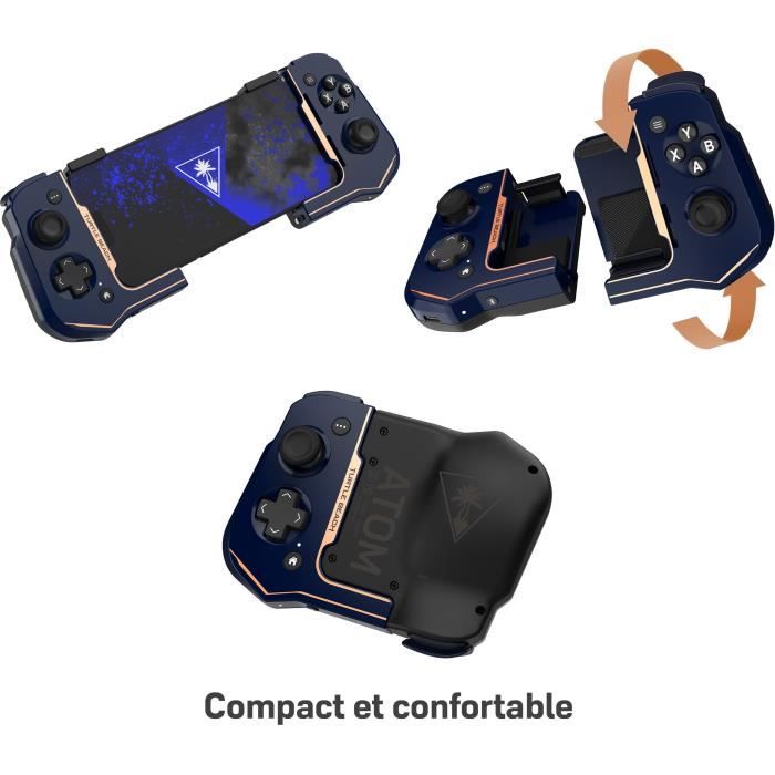 Manette de jeu sans fil - TURTLE BEACH - Atom - Bleu Cobalt - Pour mobile iOS