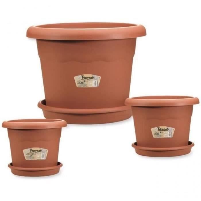 PLASTIKEN Plateau rond Ø 70 cm pour pot rond - Terracotta