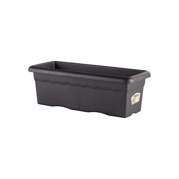 PLASTIKEN Jardiniere rectangulaire - 80 X 26 cm - Anthracite