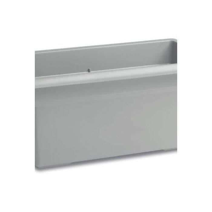 Bac a fleur rectangulaire MEDITERRANEO - 60L - 80 cm - Pmastique - Stone grey