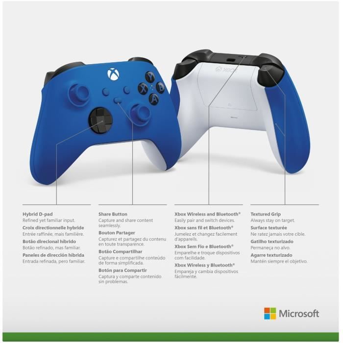 Manette Xbox Sans Fil Shock Blue