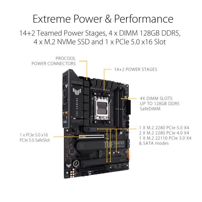 ASUS TUF GAMING X670E-PLUS WIFI Carte mere Socket AM5 AMD X670