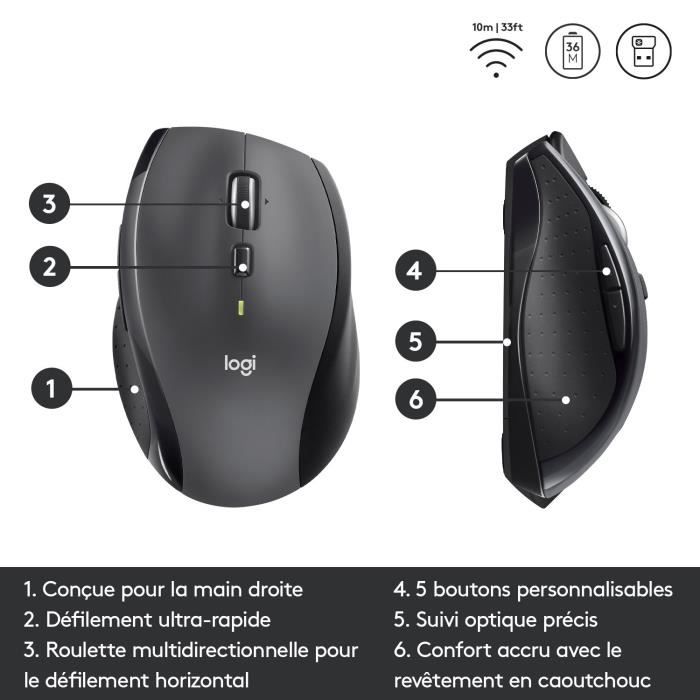 Souris - Sans fil - Logitech - M705 - Gris