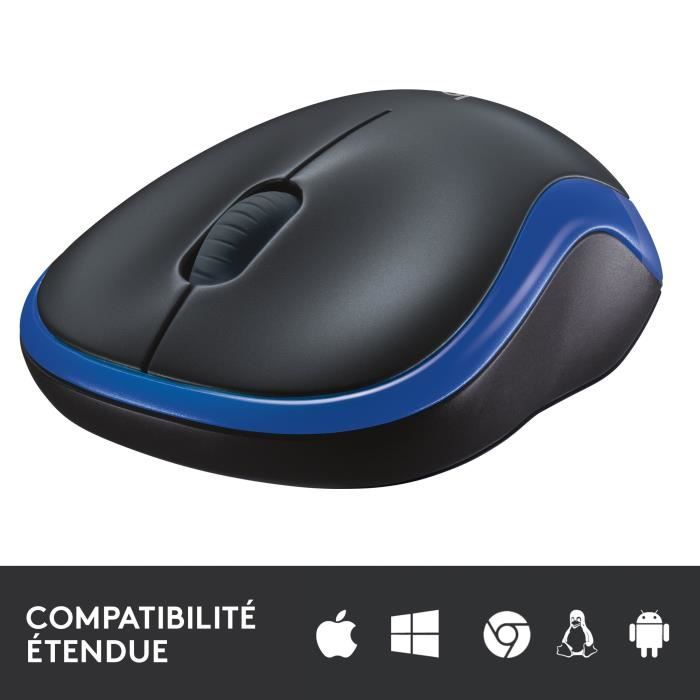 Souris sans fil - Logitech - M185 - Optique - Bleu