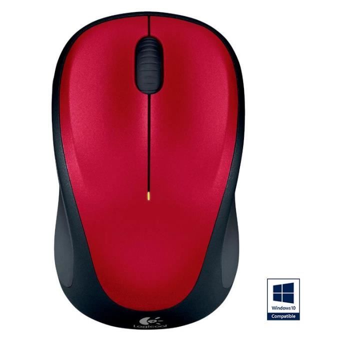 Souris - Sans fil - Logitech - M235 - Rouge