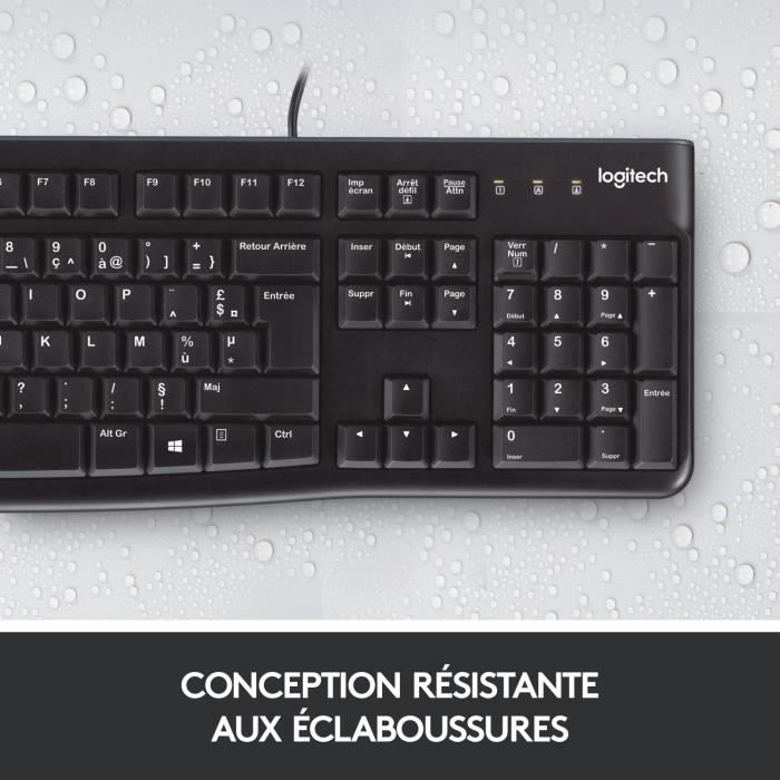 Clavier filaire - Logitech - K120 Business - AZERTY - Noir