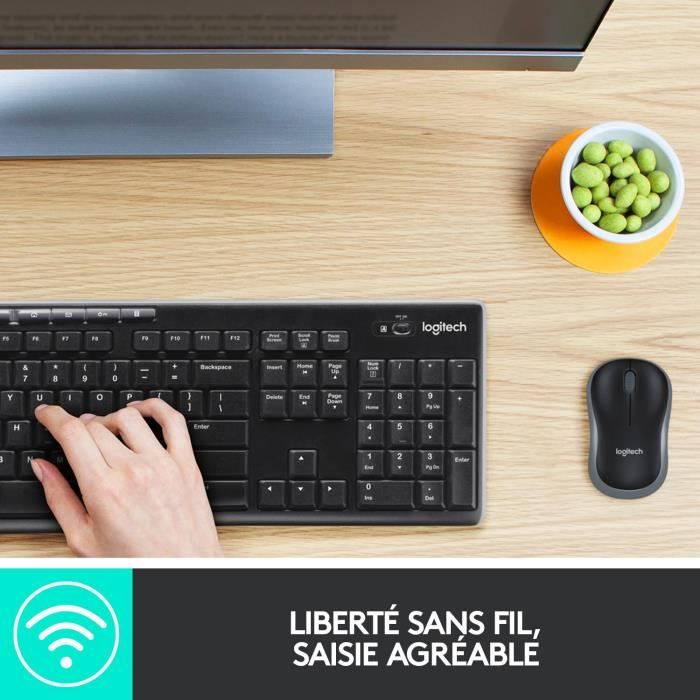 Ensemble clavier et souris - Logitech combo clavier et souris sans fil - MK270 - Windows