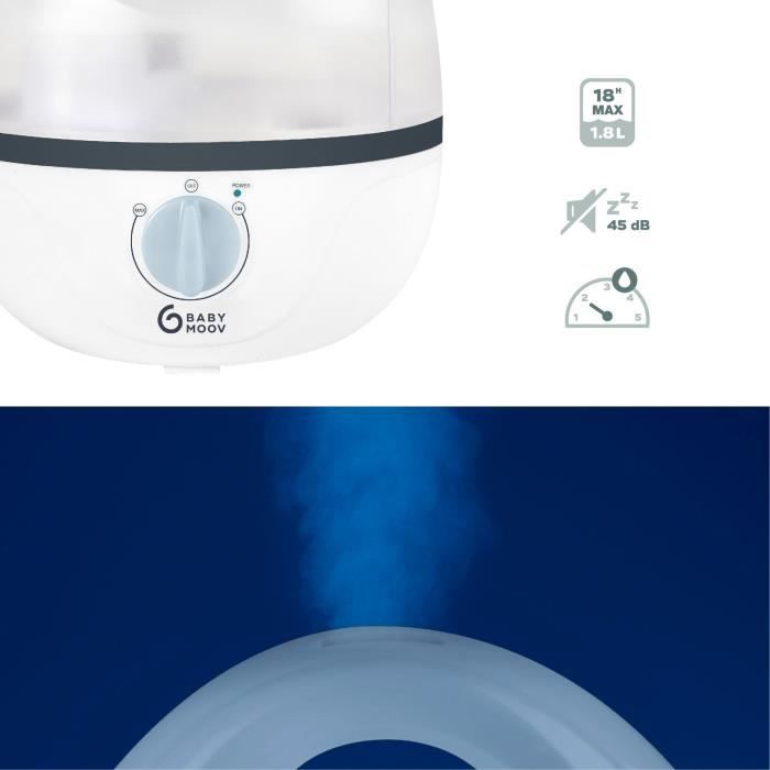 BABYMOOV Hygro - Humidificateur d'air chambre bébé - Silencieux - Vapeur froide