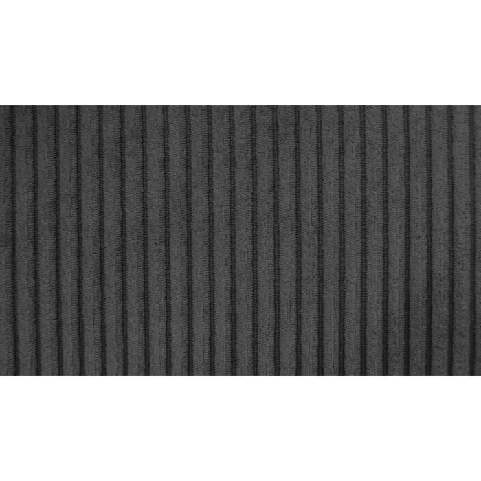 Canapé d'angle convertible réversible NIRVANA 4 a 5 places - Tissu velours côtelé anthracite - Coffre de rangement - L247 x P 183 x