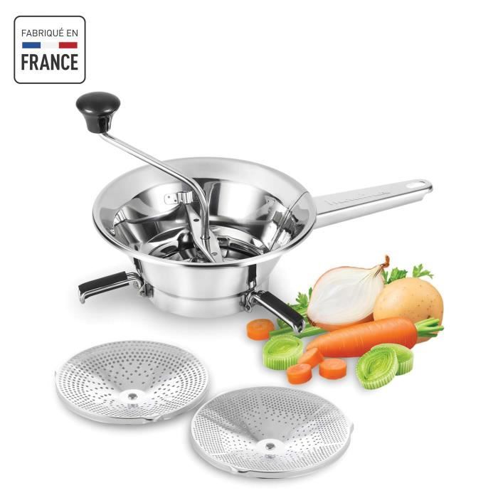 MOULINEX Classic Moulin a légumes 24 cm, Inox, pour bols jusqu'a 24 cm, Compatible lave-vaisselle, Fabriqué en France A45306