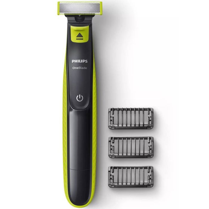 Tondeuse a barbe - PHILIPS - Oneblade QP2724/10 - 3 attaches (1 / 3 / 5 mm) incluses  sans fil rechargeable - Vert / Noir