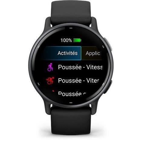 Montre connectée Mixte Garmin VÍVOACTIVE 5 010-02862-10 - bracelet silicone noir