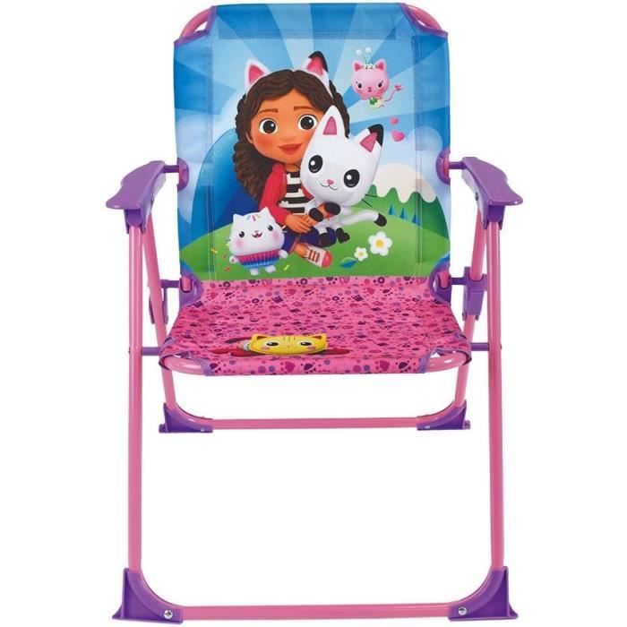 Mobilier de jardin - FUN HOUSE - Salon de jardin Gabby et la Maison Magique Table 46 x 46 cm 2 chaises pliantes parasol 125 x 100 cm