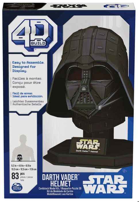 Spin Master Puzzle 4D Build Star Wars Star Wars Casque de Dark Vador modele 3D figurine a assembler