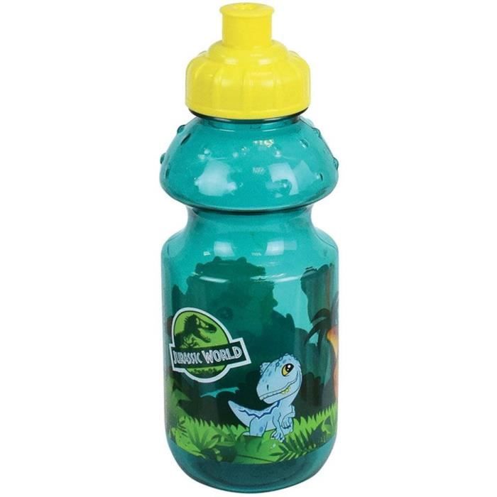 JURASSIC WORLD - Lot vaisselle pour enfant avec verre, assiette creuse, assiette, couverts, gourde et boite gouter